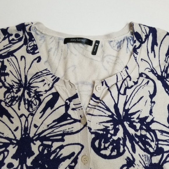 NEW! Beautiful Button Front Butterfly Print Cotton Cardigan - Picture 7 of 13